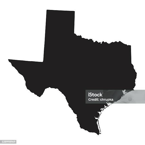 Black Map Of Texas Stock Illustration - Download Image Now - San Antonio - Texas, Texas, 2015