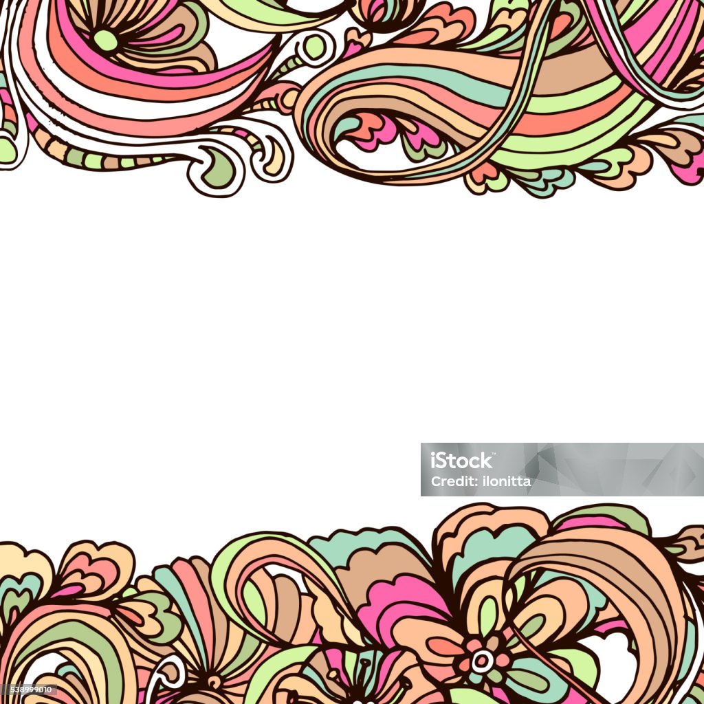 Doodle horizontal ornamental frame for banner design. Doodle horizontal ornamental frame for banner design. Isolated vector illustration Adult stock vector