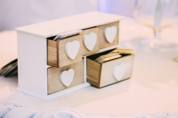 istock White Vintage Decorative Wooden Box for Visiting Cards 538999420