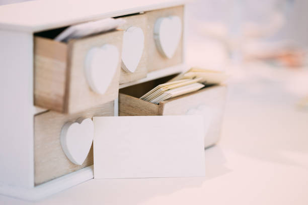 istock White Vintage Decorative Wooden Box for Visiting Cards 538999438
