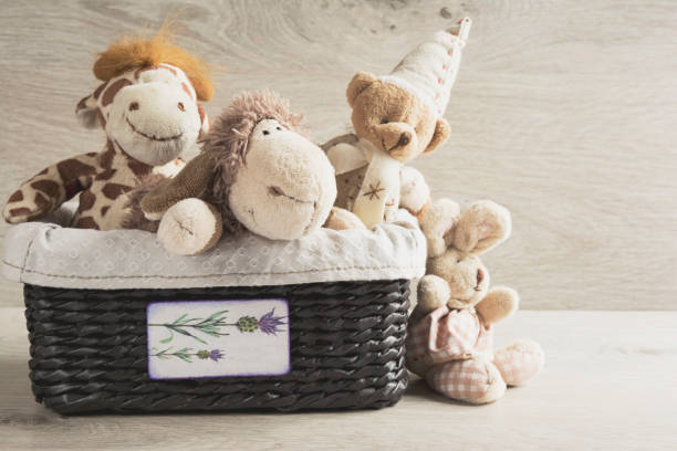 istock Toys in a wicker basket on the table 538999636