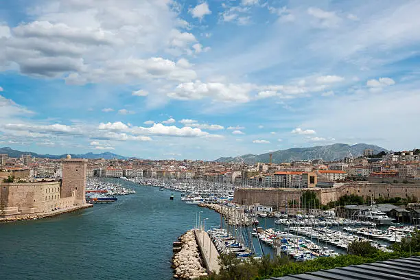 View of old port (Vieux-Port) in Marseille, France