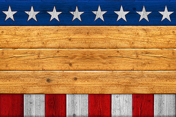 Stars and Stripes Old Glory Patriotic Wood Background (SEAMLESS)
