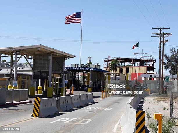 Border Between The United States And Mexico Stock Photo - Download Image Now - Geographical Border, Mexico, USA