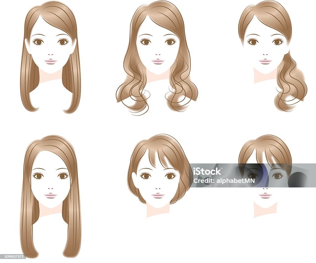 Hair Style Long Hair Short Hair Stock Illustration - Download Image Now -  Hairstyle, Human Hair, Straight Hair - iStock