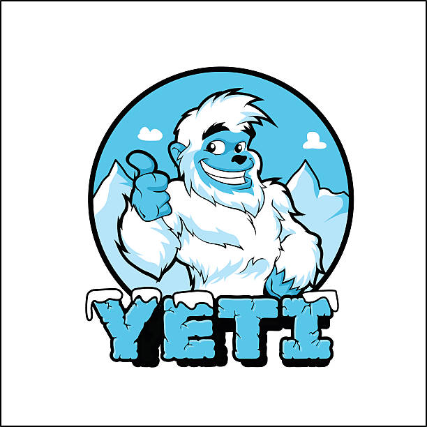 uśmiechnięta kreskówka, yeti - yeti stock illustrations