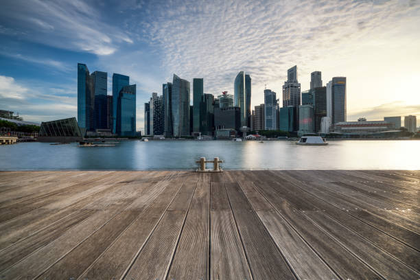 istock Skyline of Singapore at a beautiful sunset 539012644