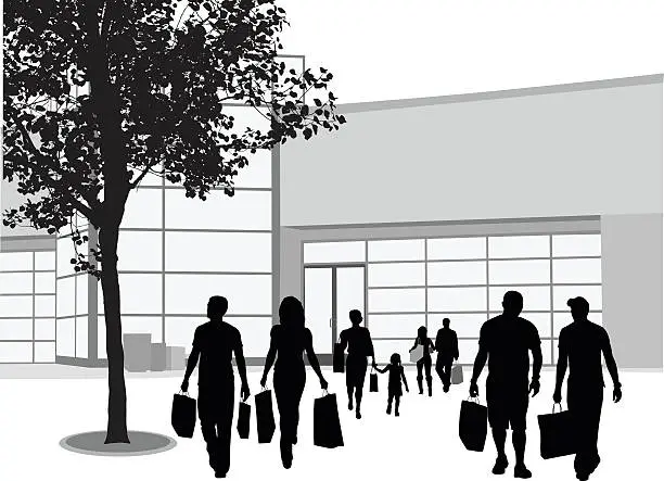 Vector illustration of Urban Shopping Center