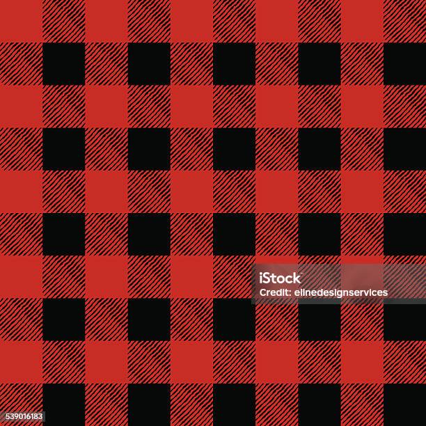 Vector Tiled Red And Black Flannel Pattern Illustration Stock Illustration - Download Image Now