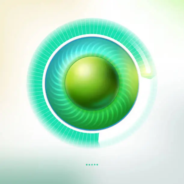 Vector illustration of Green button with loading bar concept