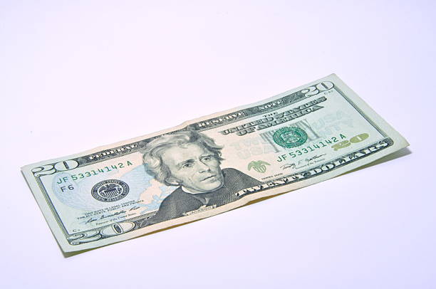 istock American 20 U.S. dollars on a white background 539018945