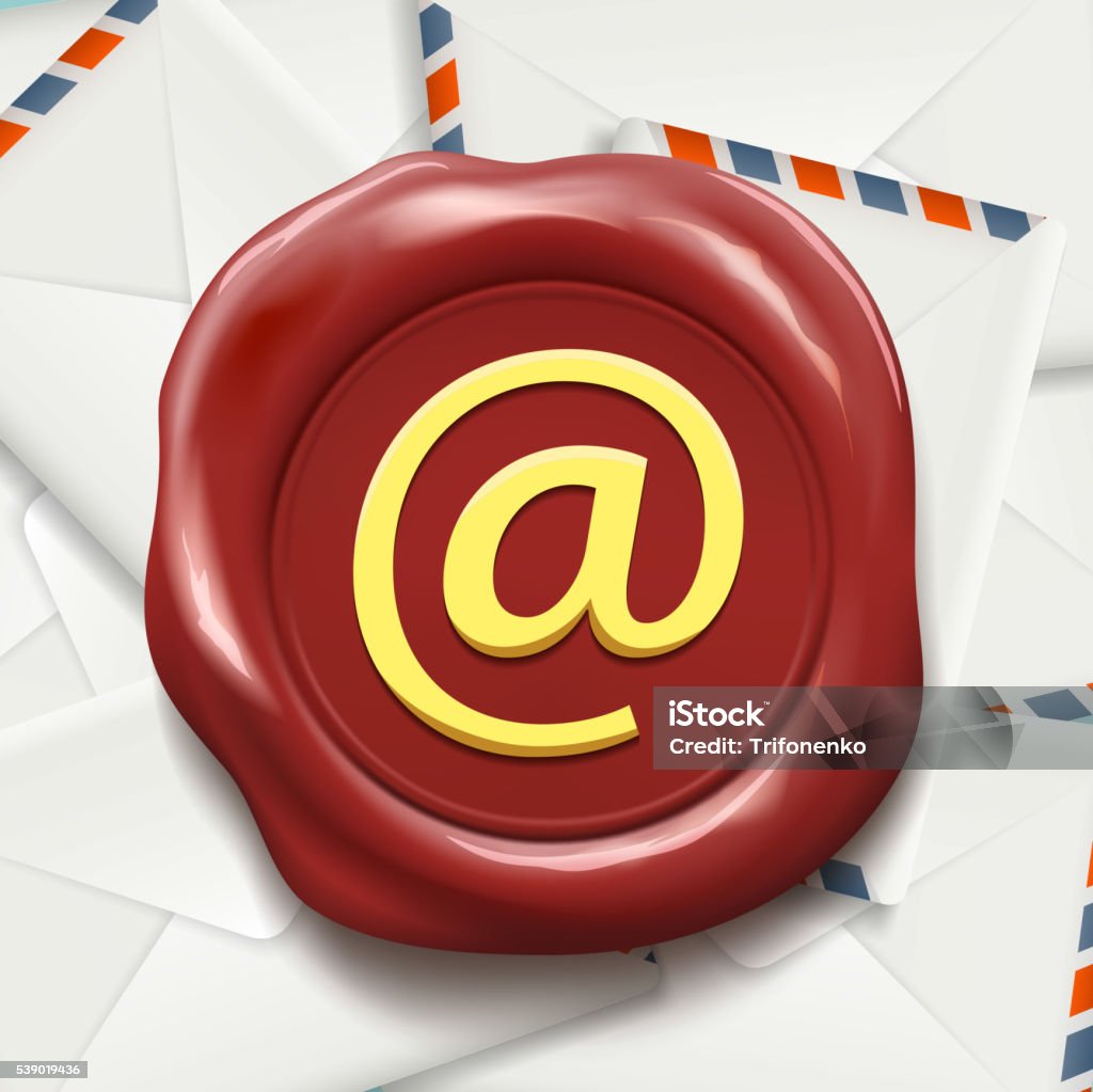 Mail Fragical Sign Postal Envelopes Email Sign On The Wax Seal Stock Illustration ...
