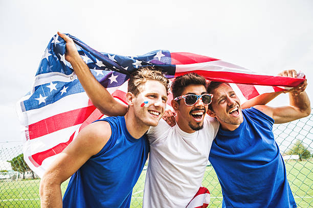istock Group of Usa supporters 539019632