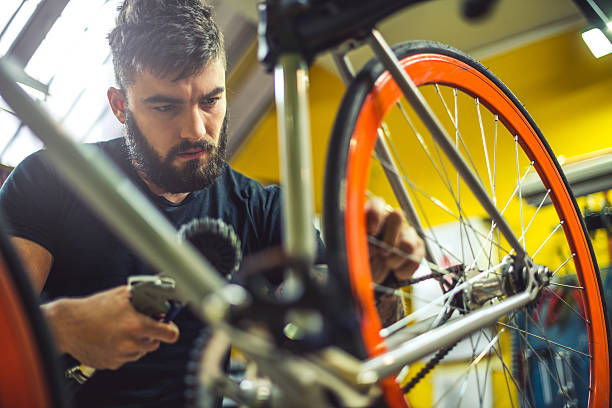 istock Repairing a bike 539020318
