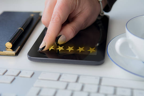 istock Elegant Tablet 5 Golden  stars rating 539022110