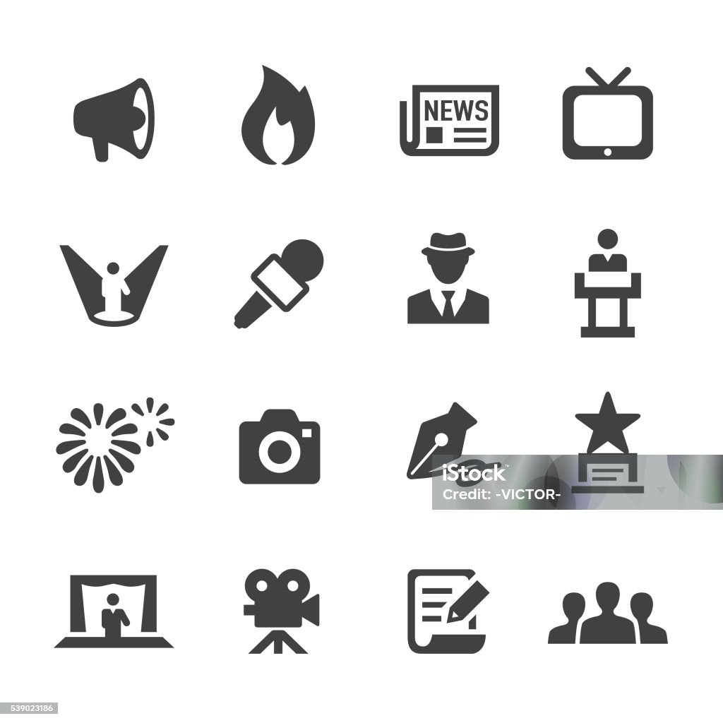 Showbiz and Entertainment Icons - Acme Series View All: Icon Symbol stock vector