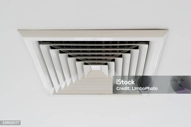 Ceiling Ventilation Of Air Condition Stock Photo - Download Image Now - 2015, Air Duct, Aluminum