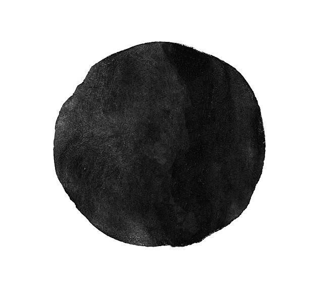 Monochrome grey circle watercolor isolated