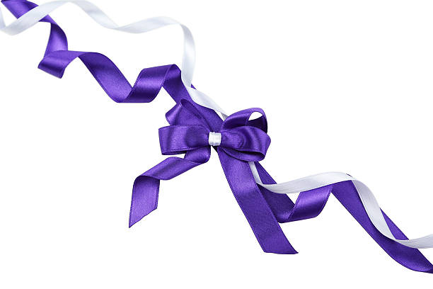 istock Purple bow isolated on white 539025753