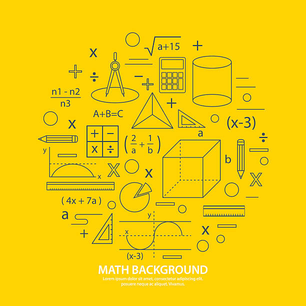 수학 아이콘크기 배경기술 - 수학 stock illustrations