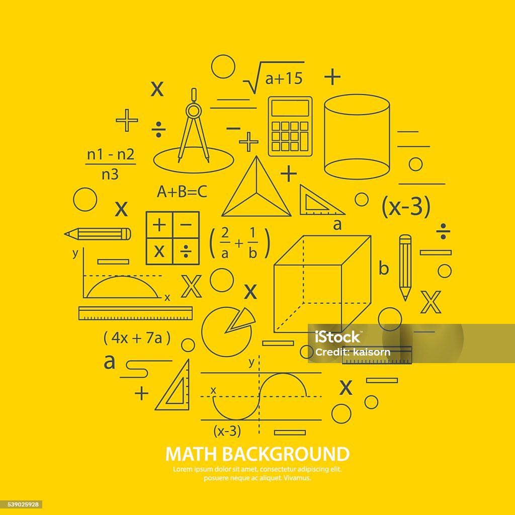 math icon background Mathematical Symbol stock vector