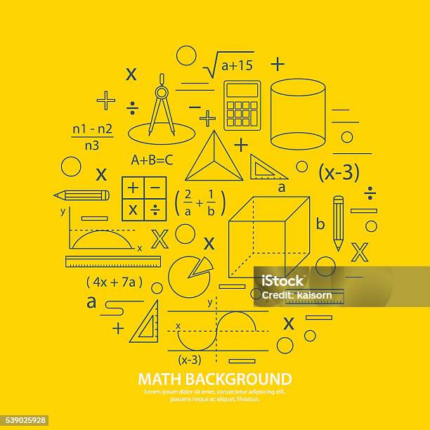 Math Icon Background Stock Illustration - Download Image Now - Mathematical Symbol, Icon Symbol, Mathematical Formula