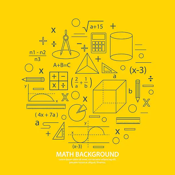 Vector illustration of math icon background