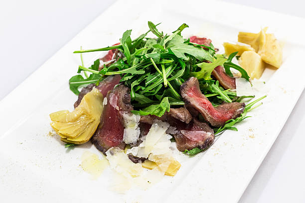 beef carpaccio on slate