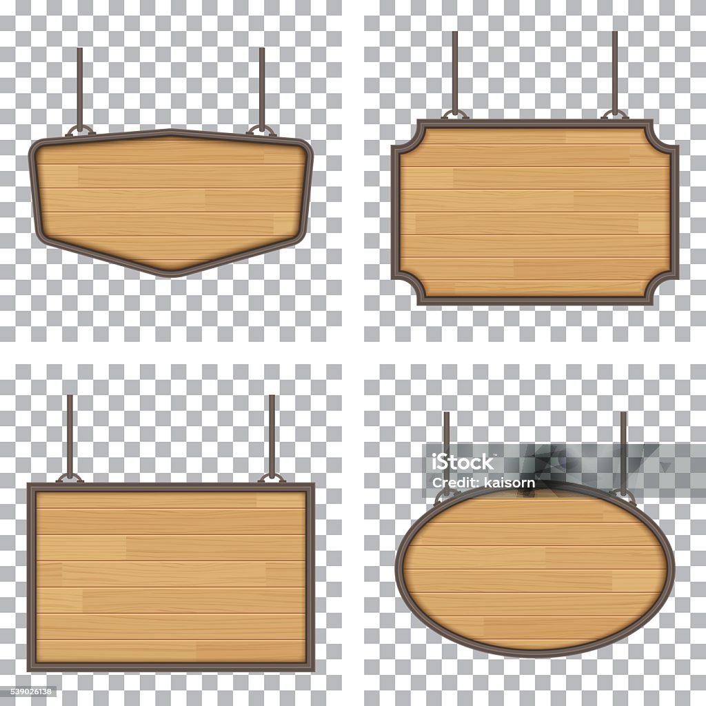 Vector de de madera señal aislado sobre fondo blanco - arte vectorial de Señal - Mensaje libre de derechos