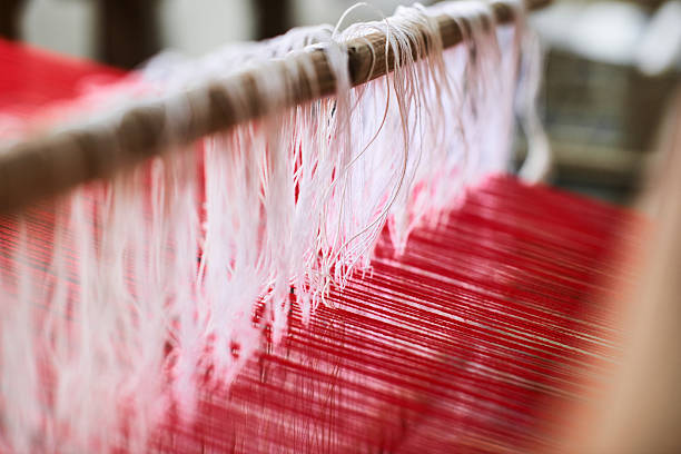 istock The production process of the textiles on the loom 539026342