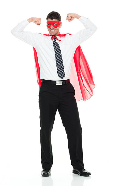 istock Smiling superhero flexing muscle 539027916