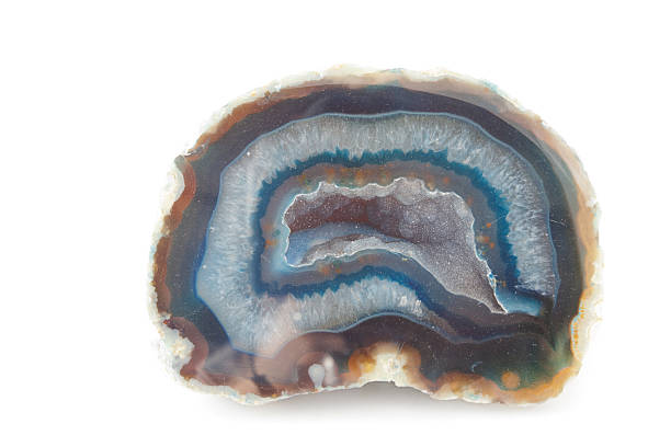 istock Section of a white and blue geode 539027971