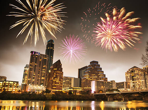istock fireworks for a national holiday in Austin - Texas 539028396