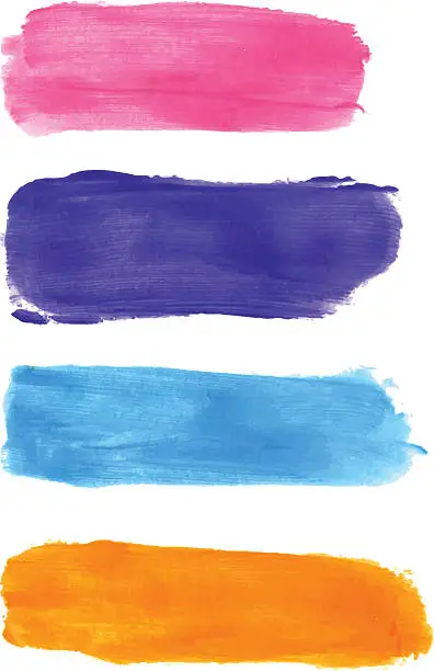 Vector illustration of Colored watercolor brush strokes.