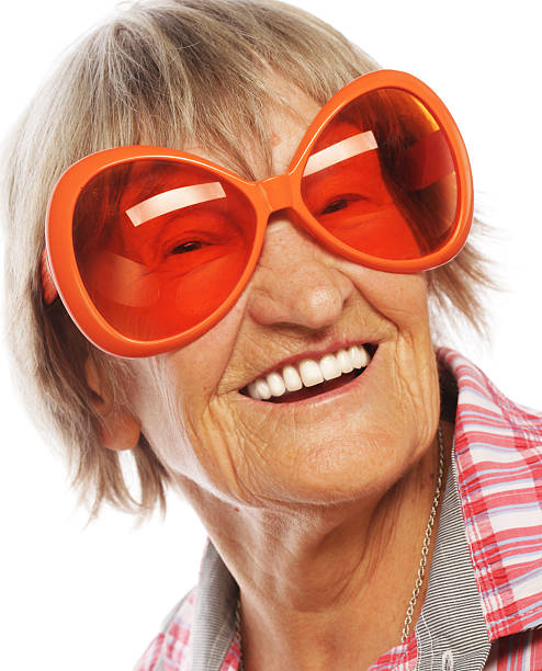 istock Senior woman wearing big sunglasses 539042385
