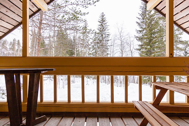 istock Winter landscape  near house 539042739
