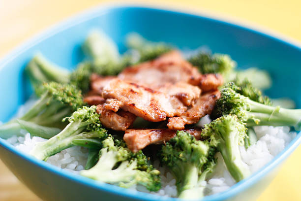 istock Blue bowl filled with fresh rice and vegetable 539055119