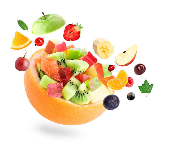 건강 한 과일 샐러드 - orange fruit portion multi colored 뉴스 사진 이미지