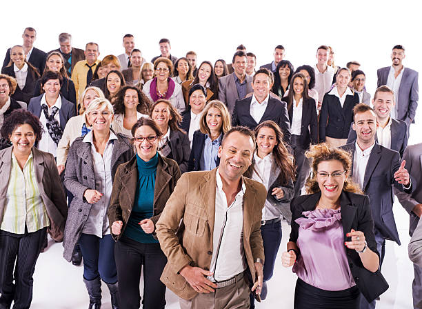 istock Group of business people running. 539071375
