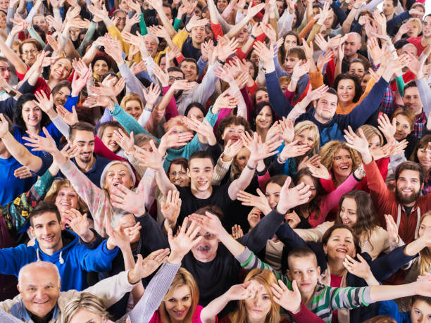 istock Large group of cheerful people. 539077871