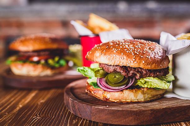istock Closeup of home made burger 539078183