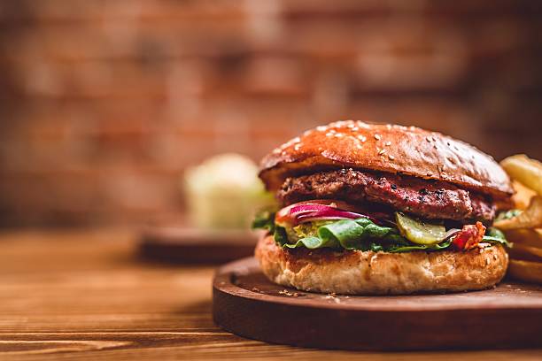 istock Closeup of home made burger 539079363