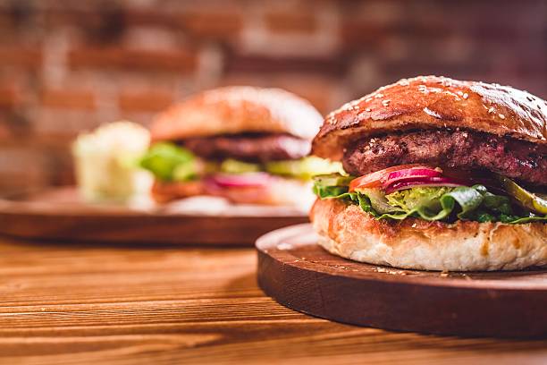istock Closeup of home made burger 539079365