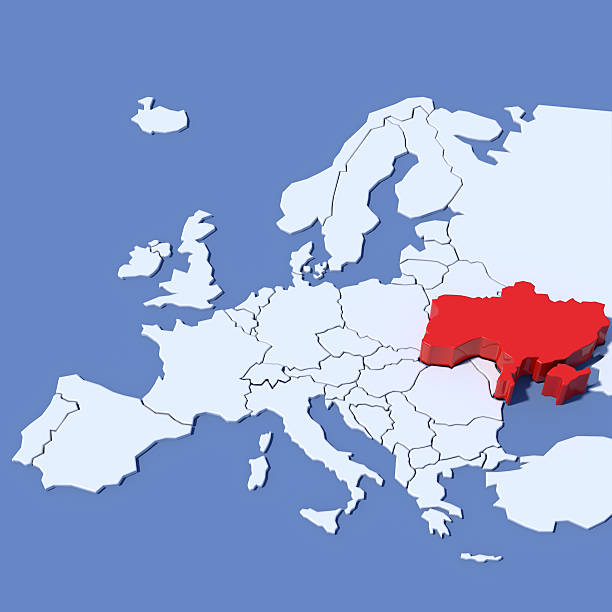 istock Europe 3D map with Ukraine indication 539080261