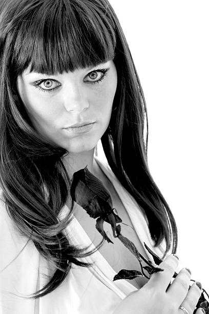 istock Woman With Black Rose 539080339