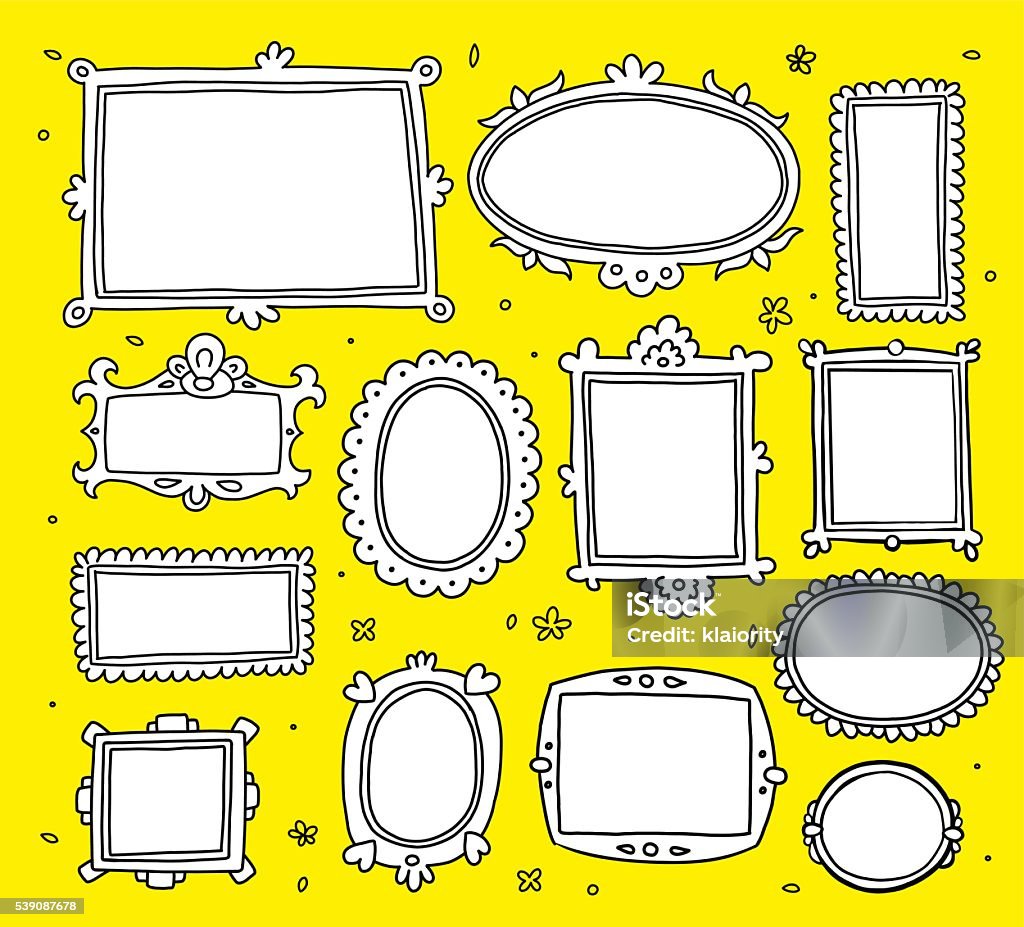 Vector Mẫu Bộ Khung Ảnh Hoạt Hình Cổ Điển Ren Trống Hình minh họa ...