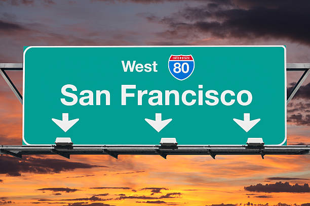istock San Francisco Interstate 80 West Highway Sign with Sunrise 539088154