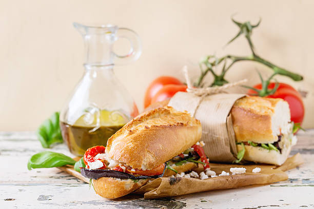 istock Vegetarian baguette sandwich 539089434