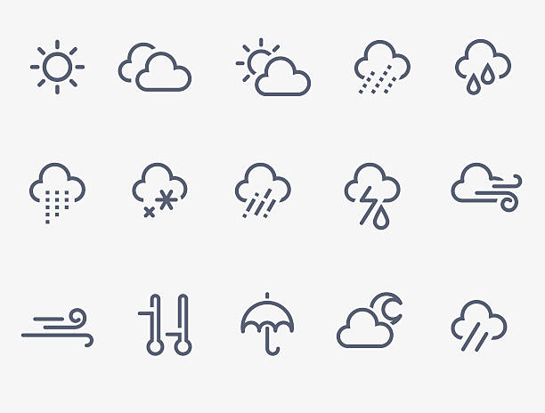 illustrations, cliparts, dessins animés et icônes de icônes météo - meteo