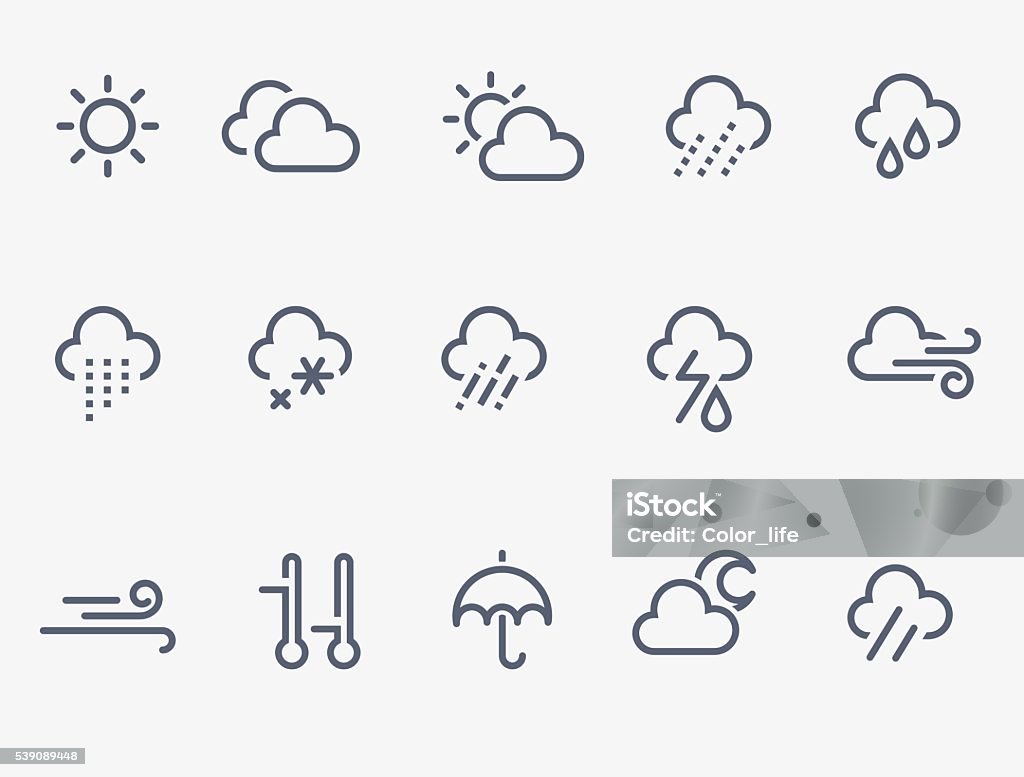 Icone meteo - arte vettoriale royalty-free di Icona